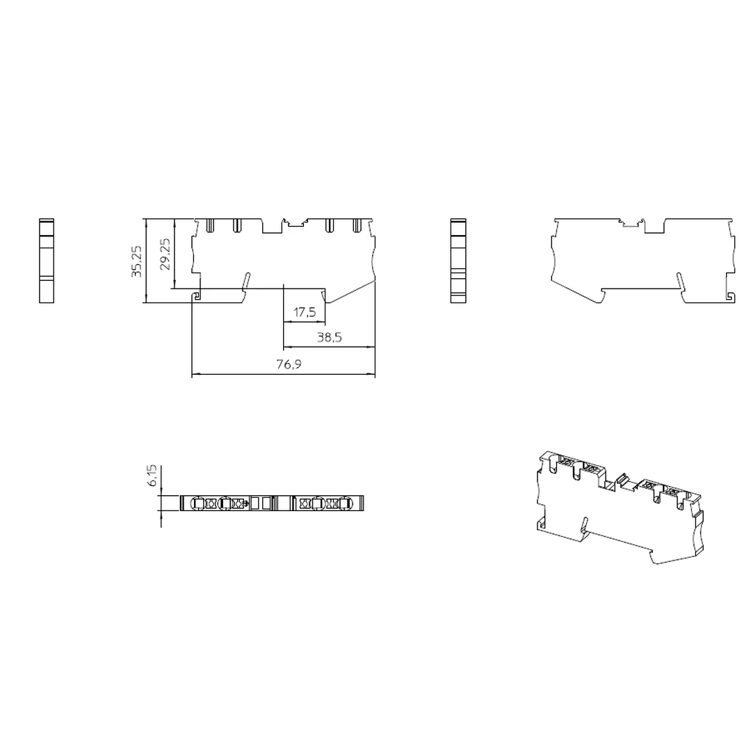 Clema șir, de trecere, 4 conexiuni, 4 mm²,negru, PT 4-QUATTRO BK, Phoenix Contact, 1674245 [1]