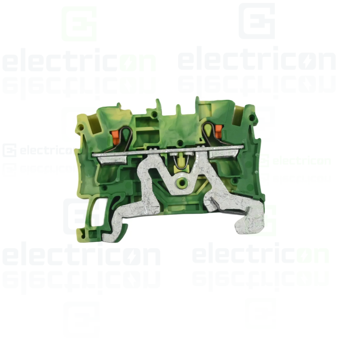 Clema șir, de trecere, împământare, 2 conexiuni, 4 mm²,galben-verde, TopJobs Push-In, Wago, 2204-1207 [1]