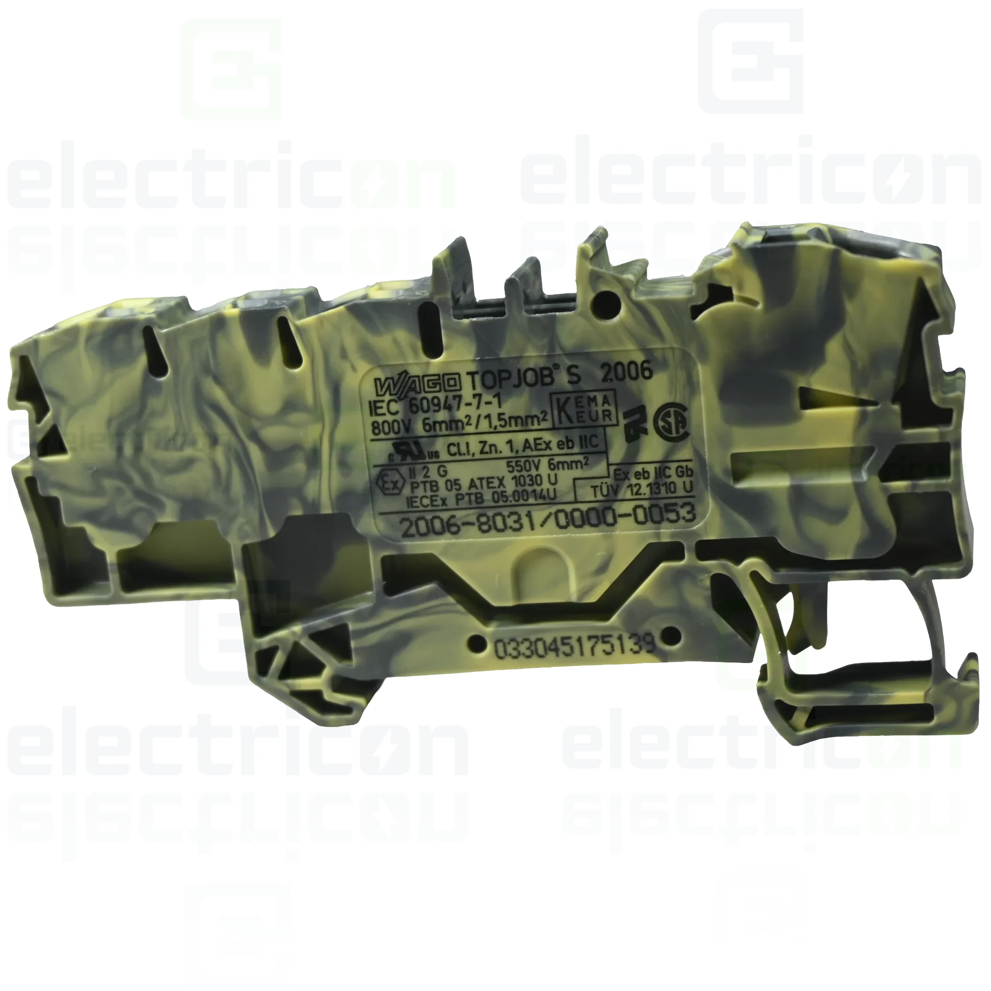 Clema sir derivatie 1×6 mm², 6×1,5 mm². cu capac gri-galben, Wago, 2006-8031/000-053 [2]