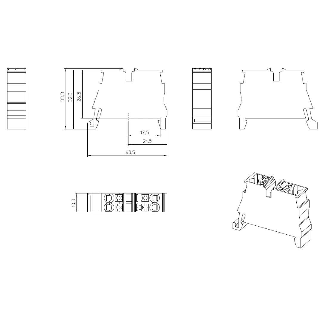 Clemă șir, mini format, 4 conexiuni, 2,5 mm². albastru, Phoenix Contact, 1429439 [2]