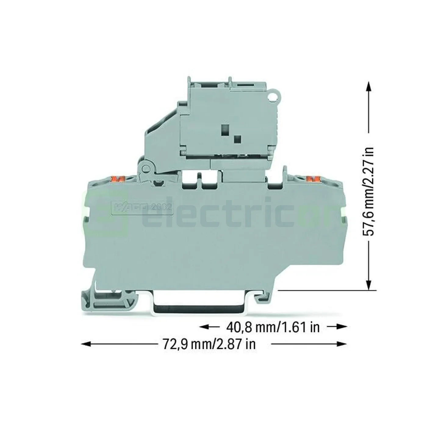 Clemă suport pentru siguranțe 5x20, gri, Wago, 2202-1911 [1]