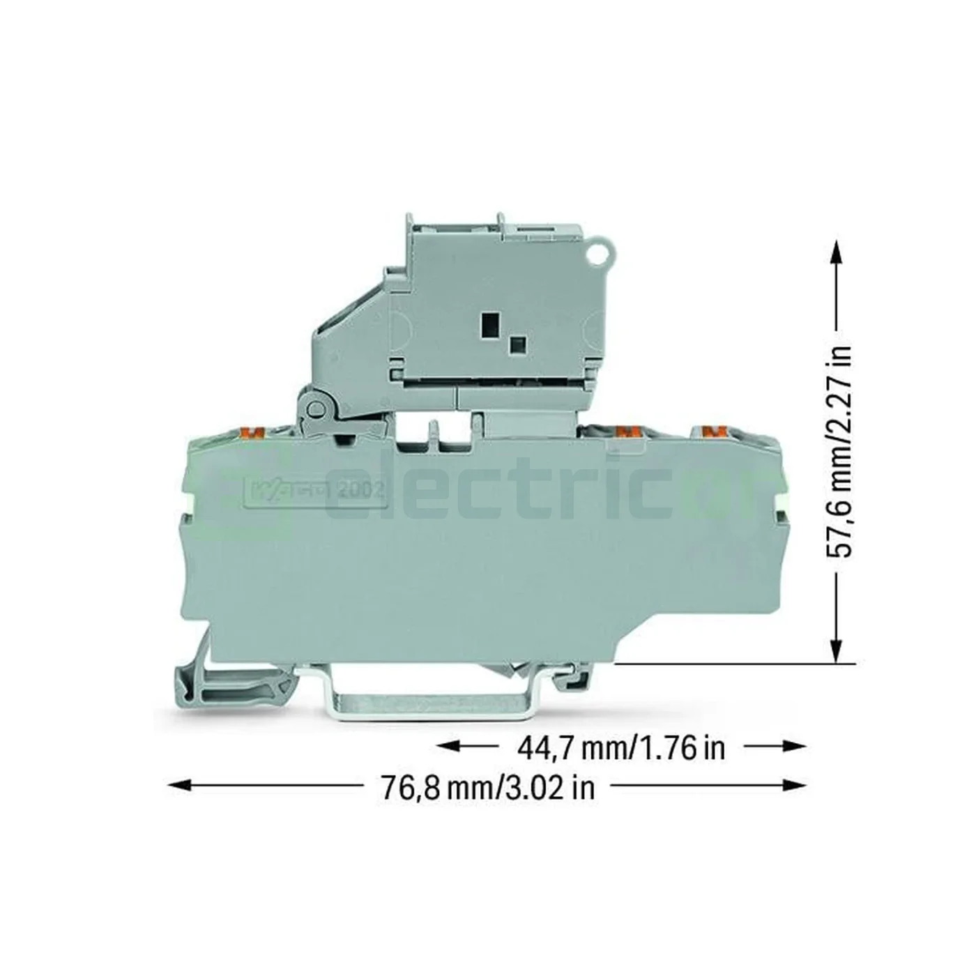 Clemă suport pentru siguranțe 5x20, indicator LED, gri, Wago, 2202-1711/1000-836 [1]