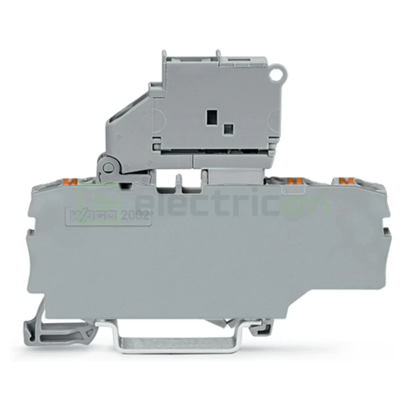 Soclu pentru sigurante fuzibile - Clemă suport pentru siguranțe 5x20, indicator LED, gri, Wago, 2202-1711/1000-836