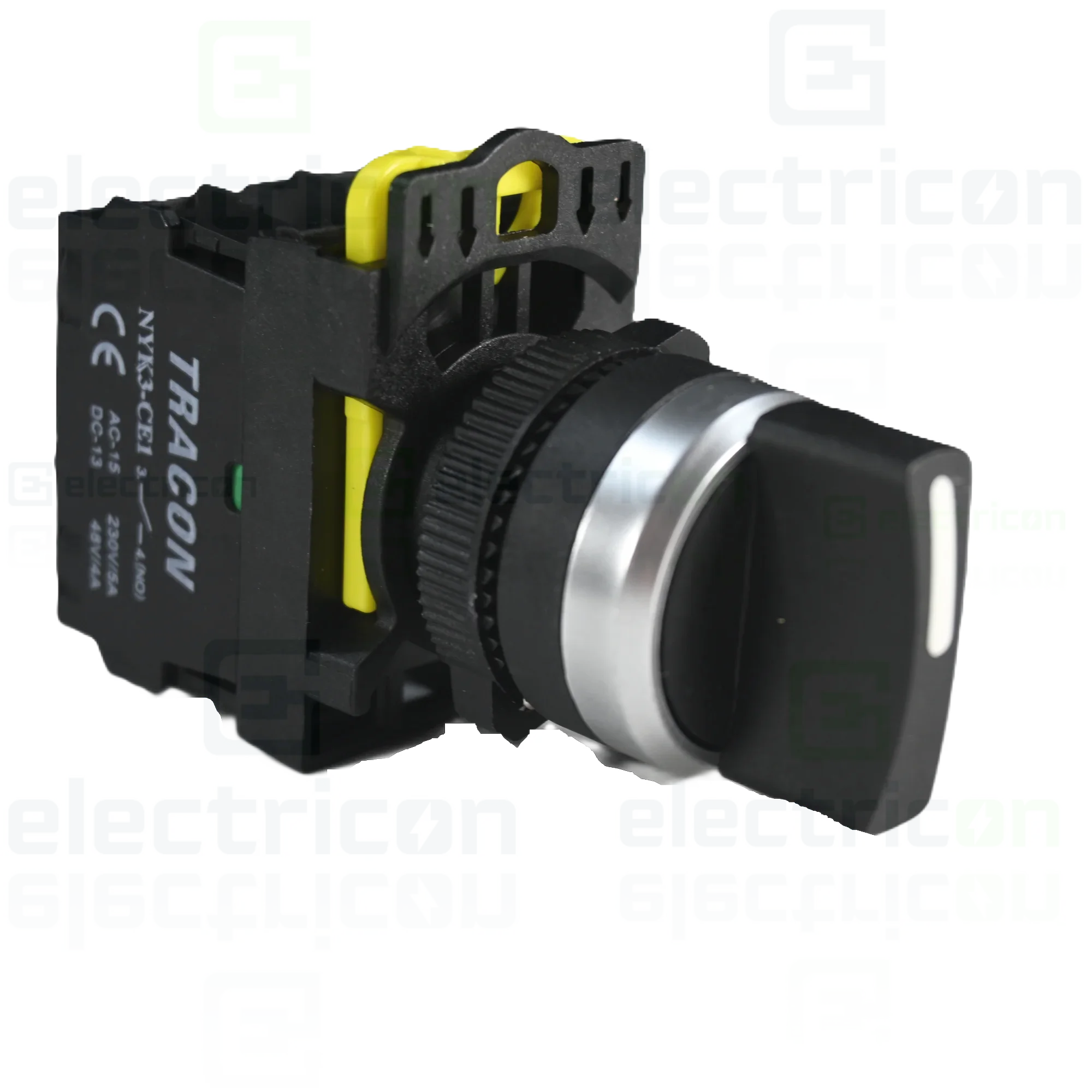 Separatori & comutatori - Comutator 3 poziții, cu braț, 2×NO, 5A/230V AC-15, IP65 , Tracon Electric, NYK3-S31BK