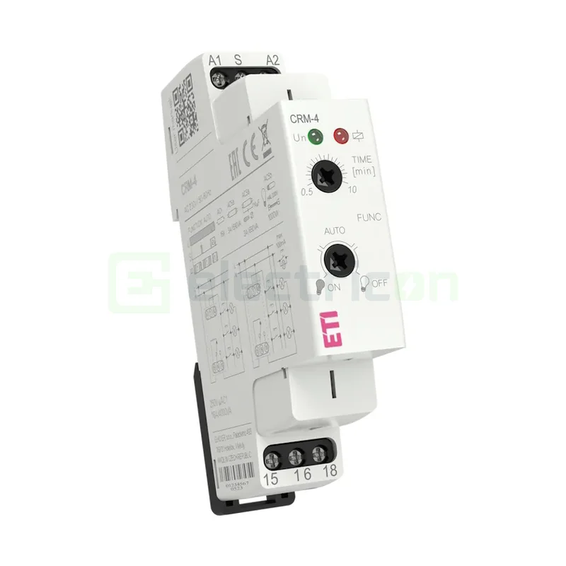 Relee de timp - Comutator automat de scară, 0.5sec - 10 min, 230VAC, 1NO, CRM-4, ETI, 002470012