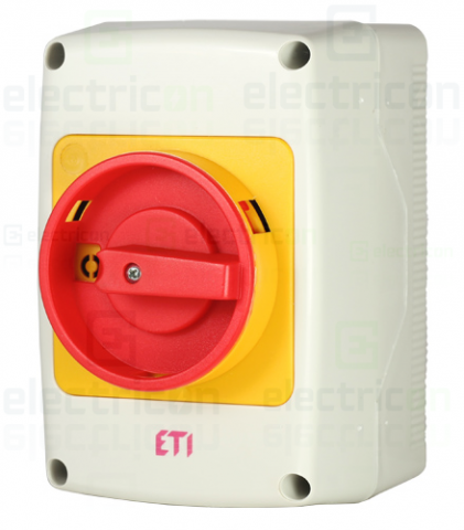 Separatori & comutatori - Comutator cu came ETI, de urgenta ON-OFF blocabil, in cutie, 2P, 32A, 0-1, ETI, 004773177