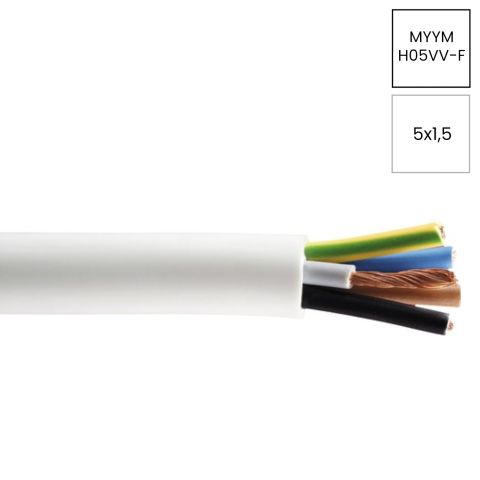 Cabluri electrice - Cablu electric MYYM H05VV-F 5x1.5mm² cupru multifilar izolație PVC profesional alimentare