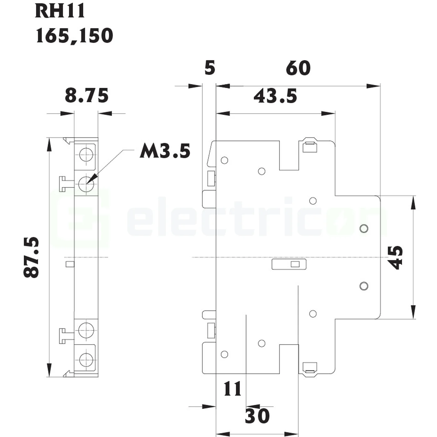 Contact auxiliar RH11 ETI montaj lateral pentru contactor [5]