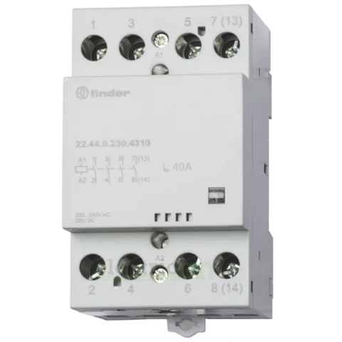 Contactori - Contactor modular, 4P, 3module, 40A, 4NO, Finder, 22.44.0.230.4310