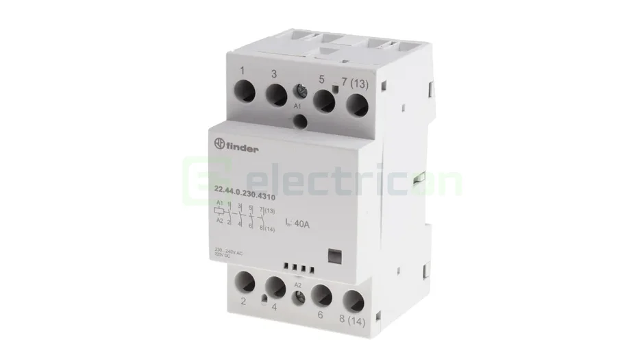 Contactori - Contactor modular, 4P, 3module, 40A, 4NO, Finder, 22.44.0.230.4310