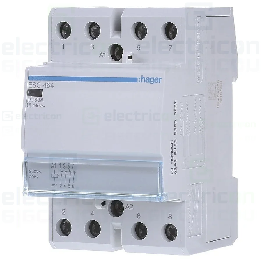 Contactori - Contactor modular 63A, 4NI, 230V, Hager, ESC464