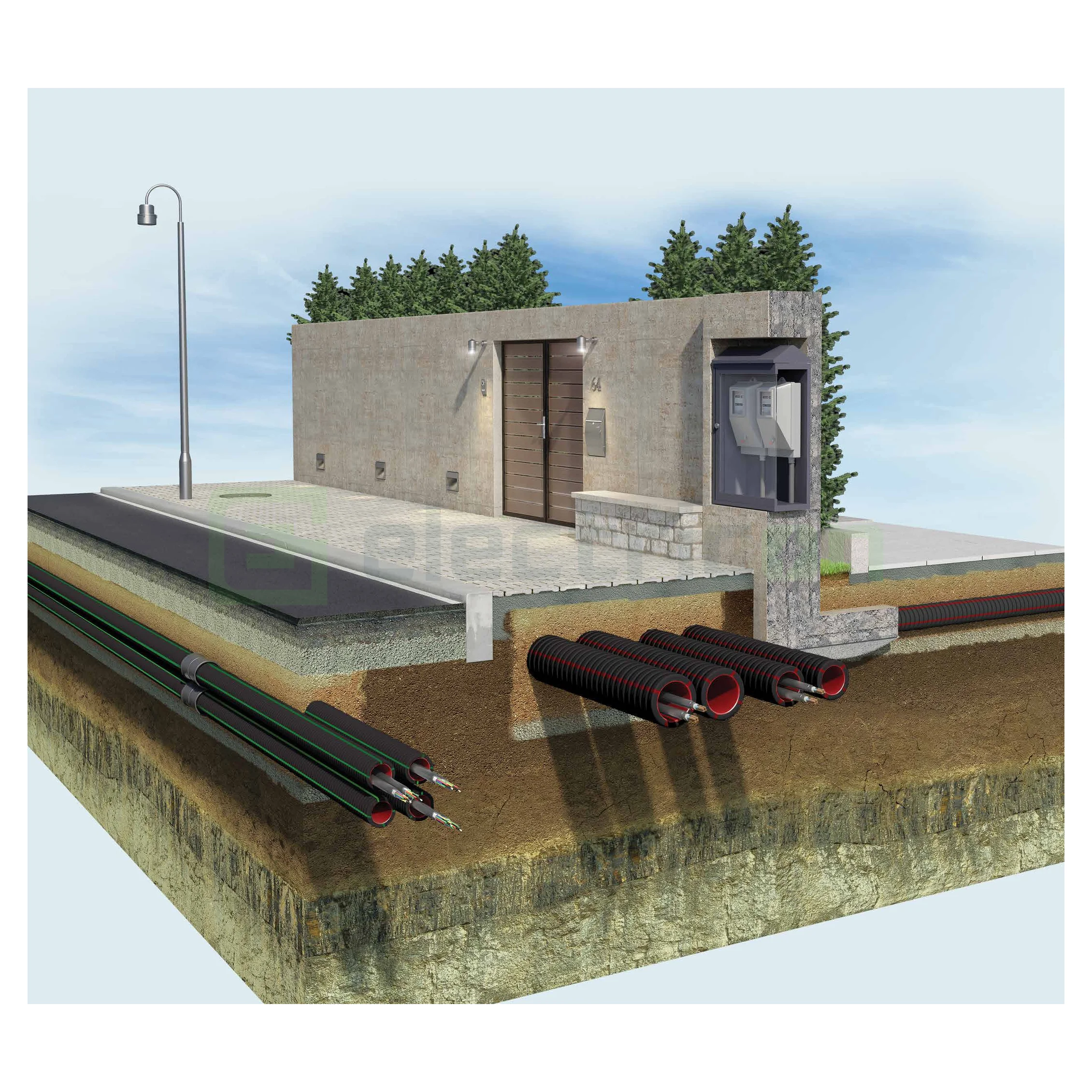 Geosub tub flexibil cu sondă Kouvidis 110mm 450N negru-rosu rola 50m 2047110 [4]