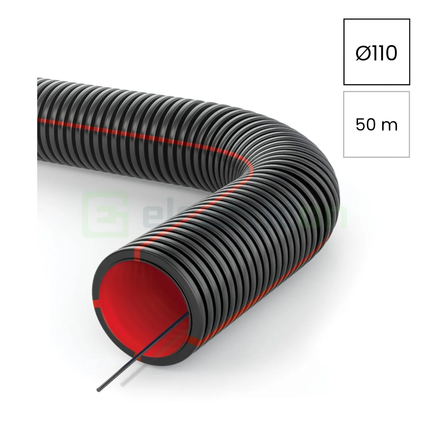 Geosub tub flexibil cu sondă Kouvidis 110mm 450N negru-rosu rola 50m 2047110