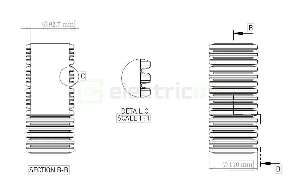 Geosub tub flexibil cu sondă Kouvidis 110mm 450N negru-rosu rola 50m 2047110 [1]