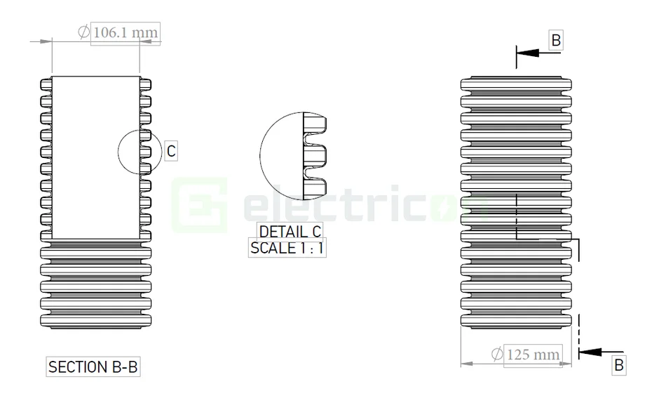 Geosub tub flexibil cu sondă Kouvidis 125mm 450N negru-roșu rola 25m 2047125 [1]