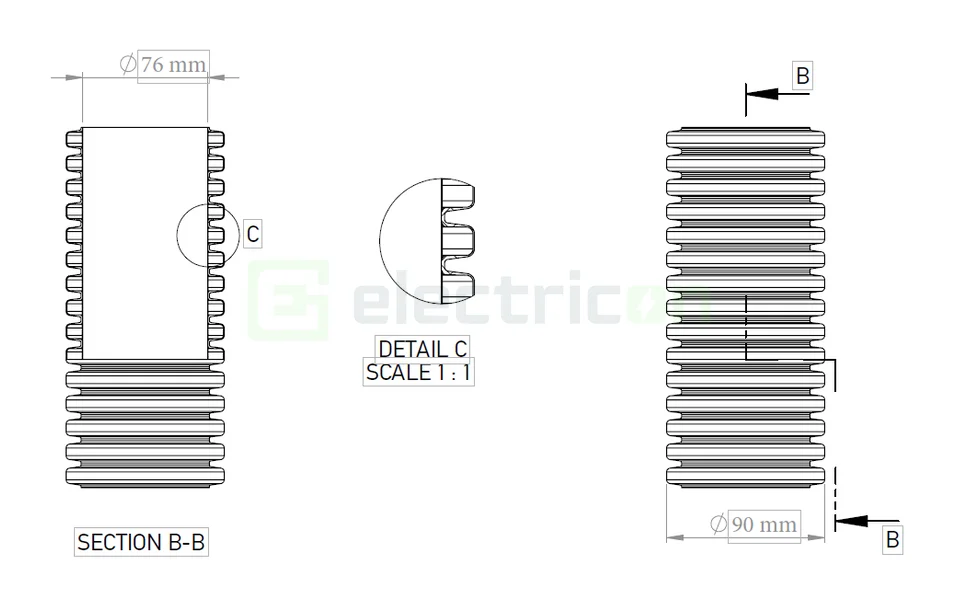 Geosub tub flexibil cu sondă Kouvidis 90mm 450N negru-verde rola 50m 2047090 [1]