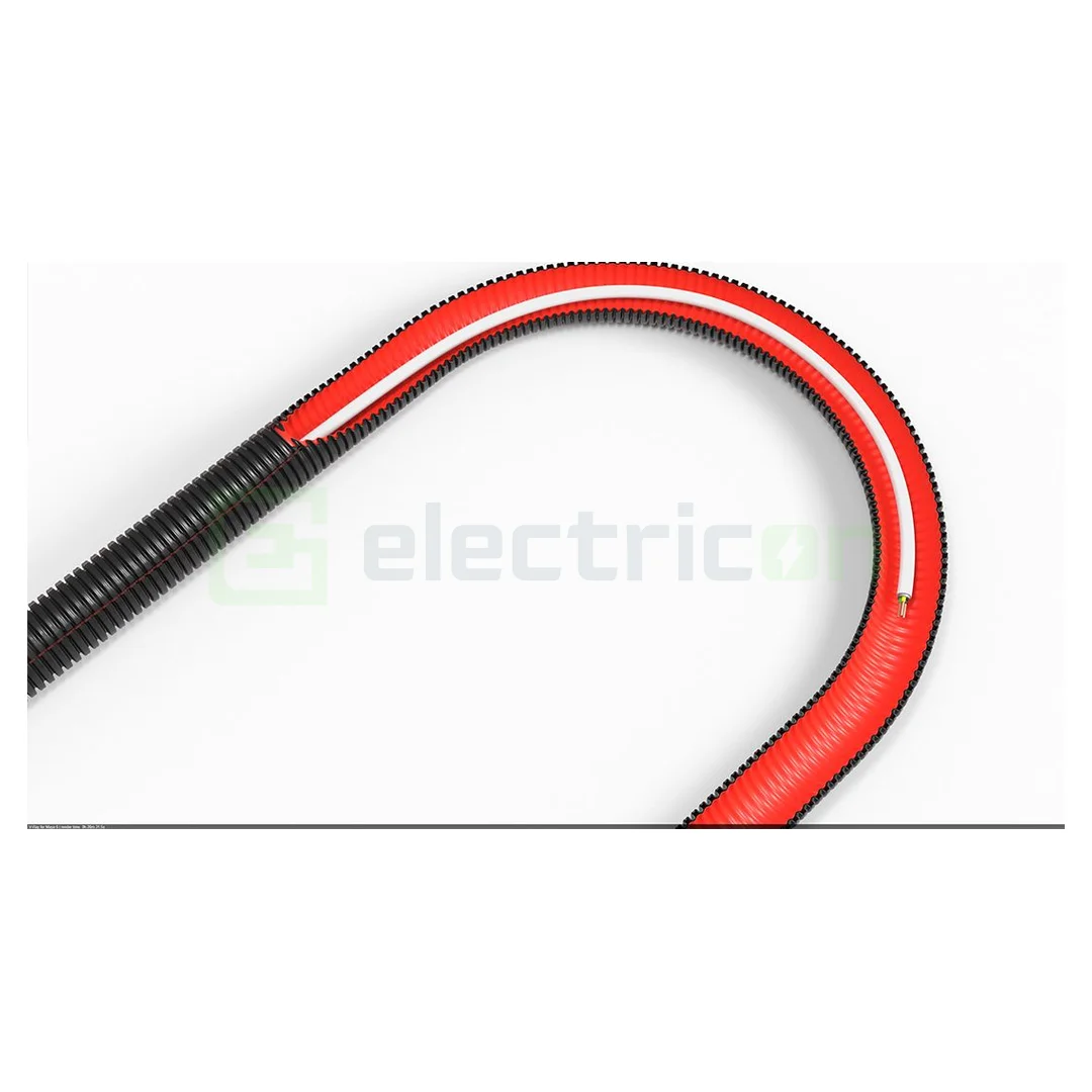 Copex tub flexibil Kouvidis DUROFLEX PLUS ISR 25mm 750N UV rezistent negru-rosu telecomunicații rola 25m 2051025 [1]