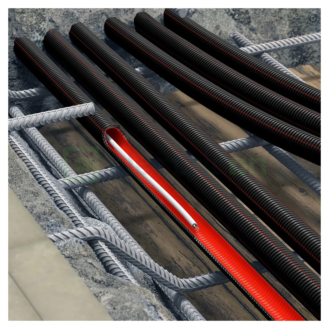 Copex tub flexibil, rezistent la UV pentru cabluri telecomunicatii, rola 25 metri, negru/verde, 32mm, 750N, DUROFLEX PLUS ISR, Kouvidis, 2051032 [2]