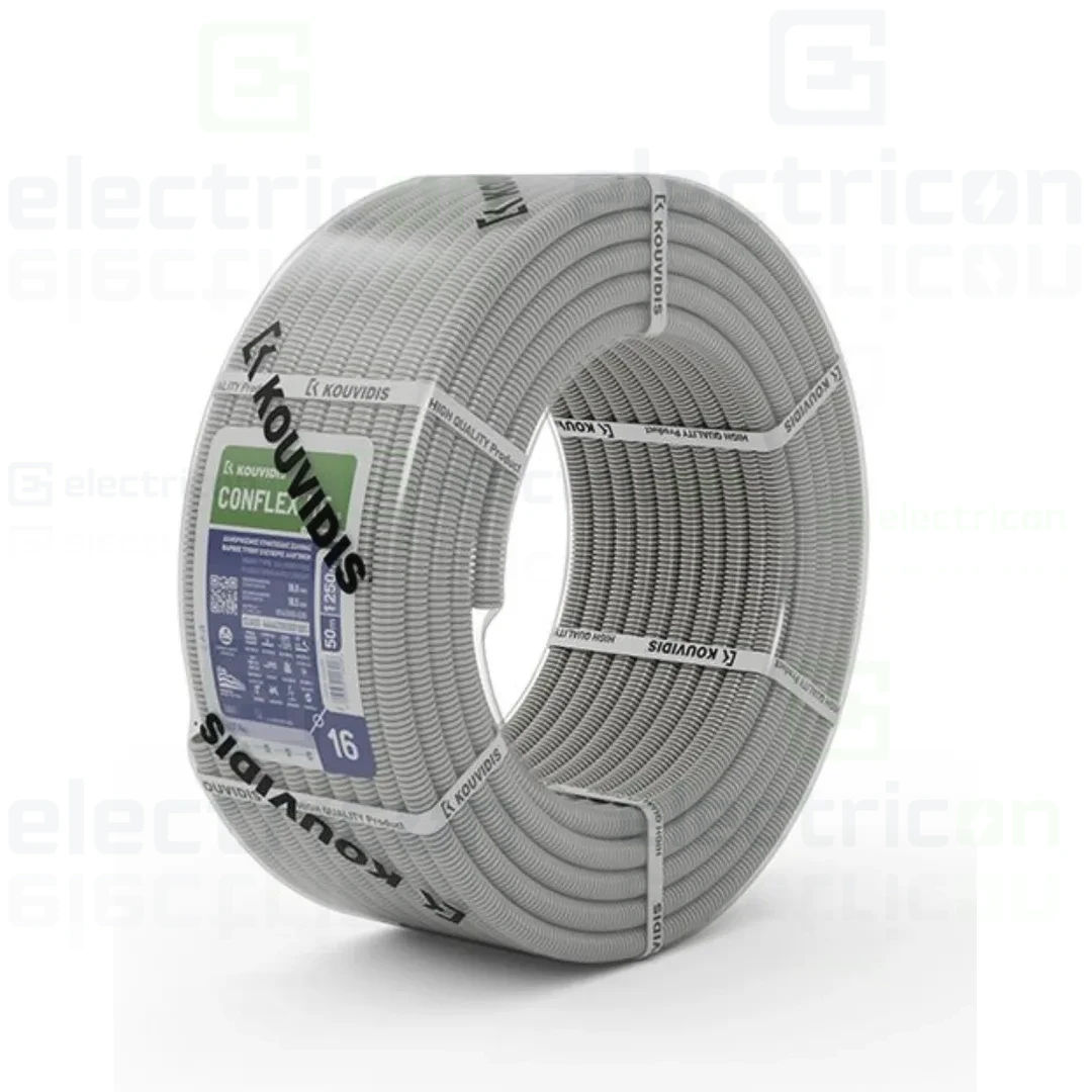 Copex tub protecție flexibil, rola 25 metri, gri, 25mm, 1250N, Conflex HF IAS, Kouvidis, 2004025 [1]