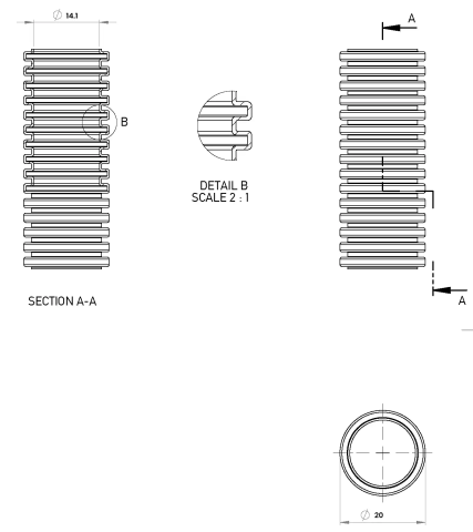 Copex tub protecție flexibil Kouvidis SIFLEX IAS 20mm 320N gri rola 100m 2003920 [1]