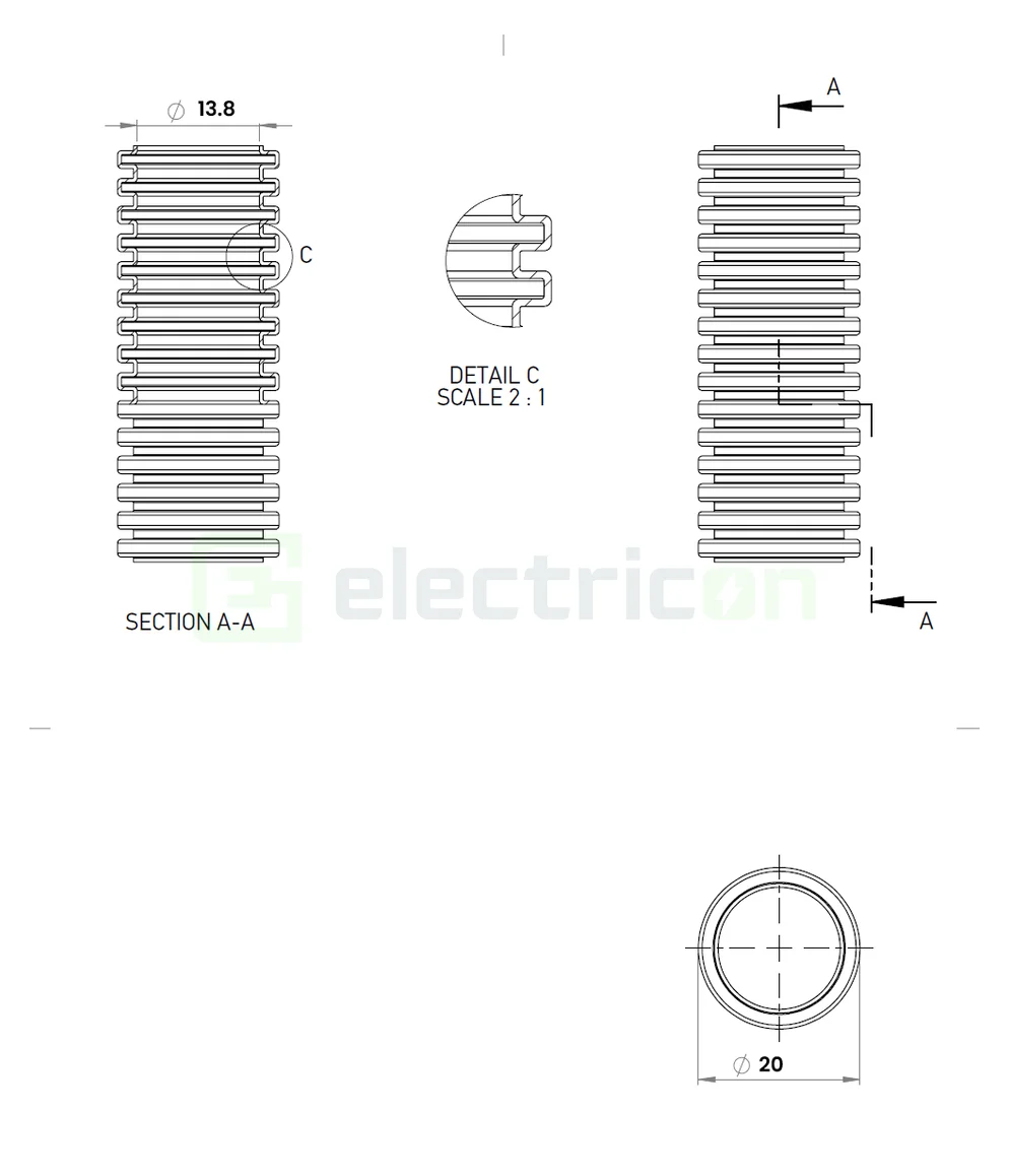 Copex tub protecție flexibil, gri, rola 100 metri, 20mm, 750N, MEDIFLEX IAS, Kouvidis, 2002920 [2]