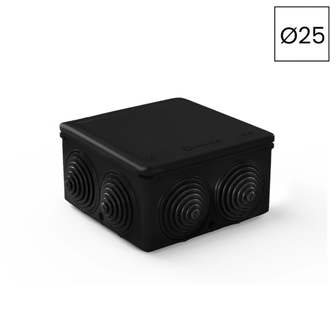 Cutie joncțiune montaj aparent Kouvidis DUROSOL PLUS ISR Ø25/32 negru 3029025