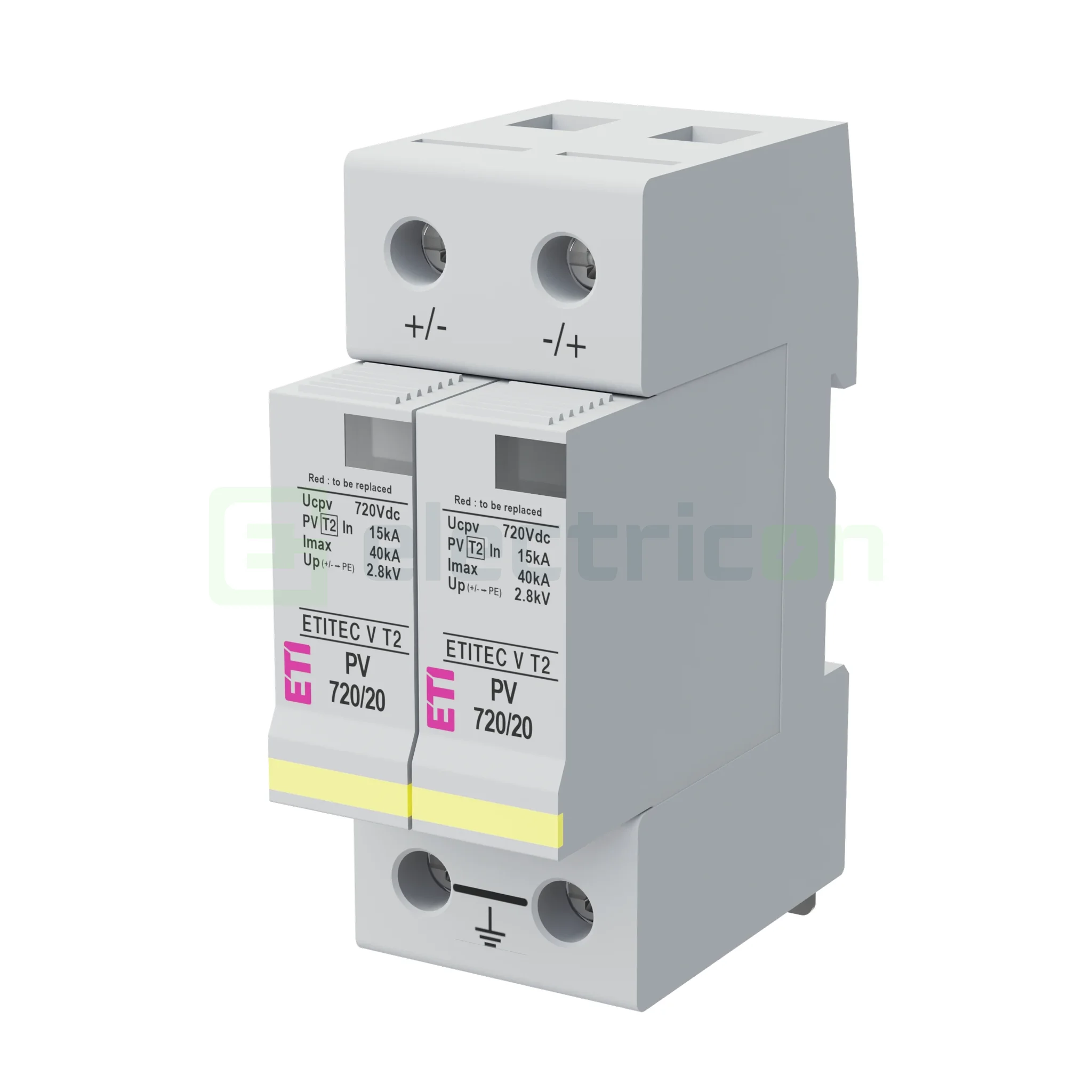Descărcătoare de supratensiune (SPD) - Descarcator supratensiune fotovoltaic ETITEC V T2 PV 720/20