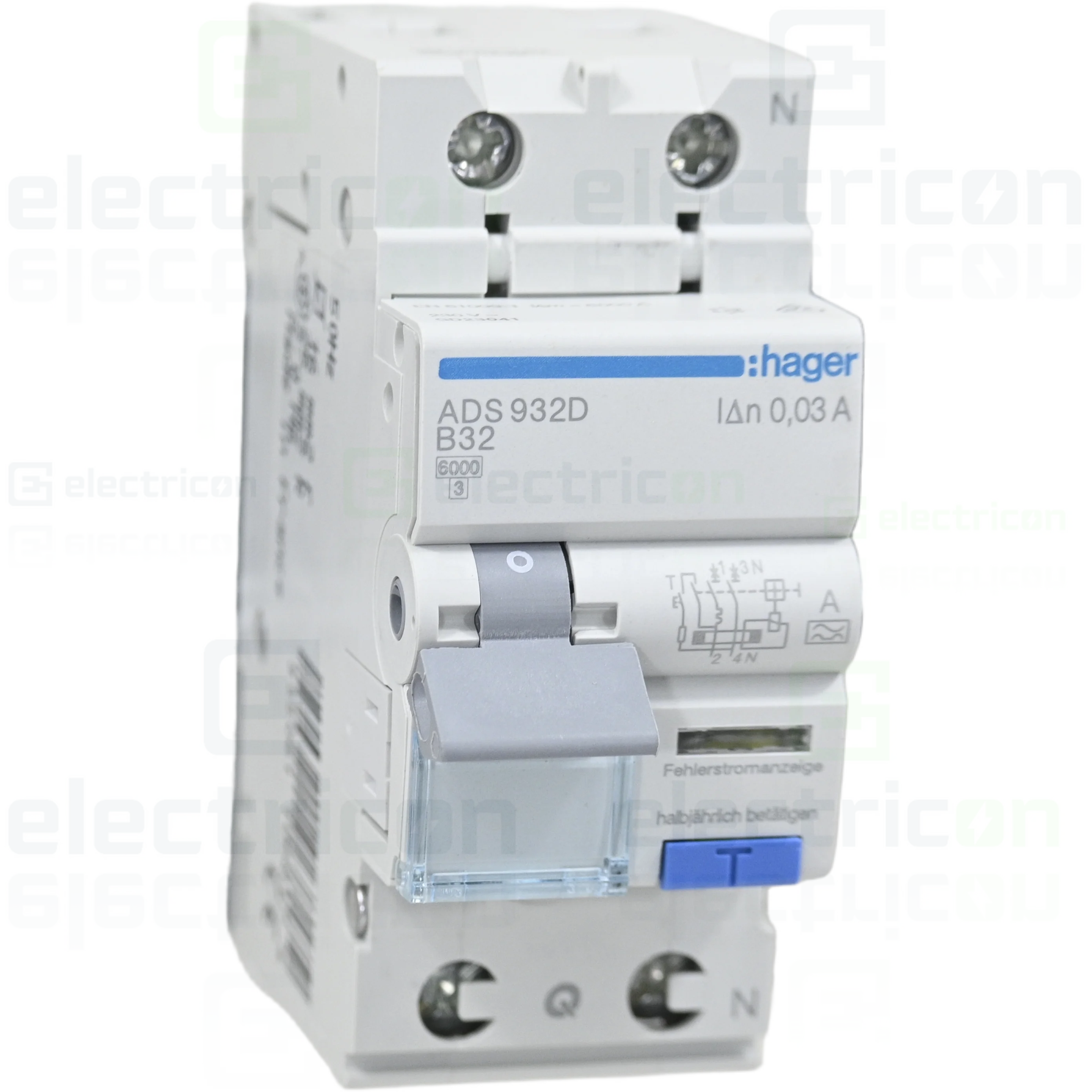 Disjunctor diferential RCBO B32 30mA tip A 6kA Hager ADS932D [1]