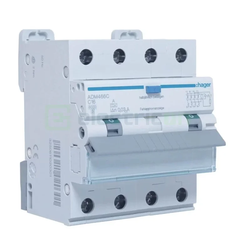 RCBO – siguranțe cu protecție diferențială - Siguranta RCBO 16A/30mA Hager - ADM466C