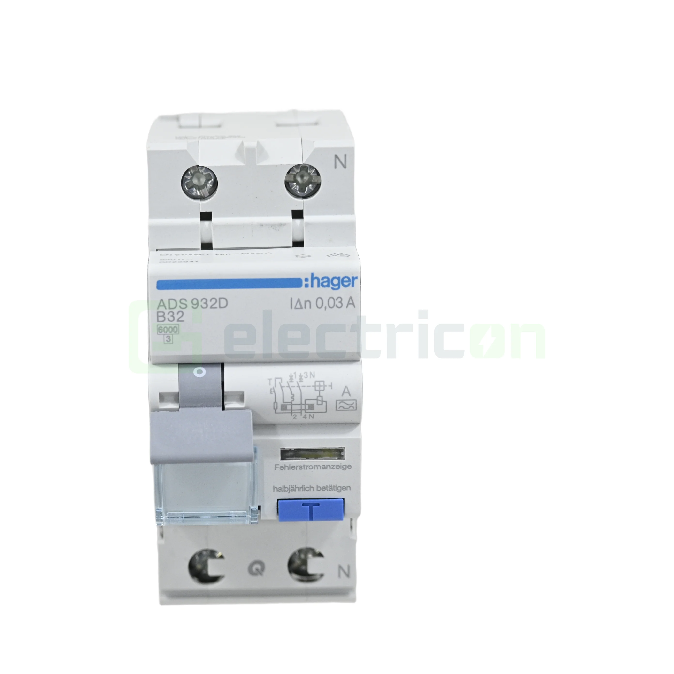 RCBO – siguranțe cu protecție diferențială - Disjunctor diferential RCBO B32 30mA tip A 6kA Hager ADS932D