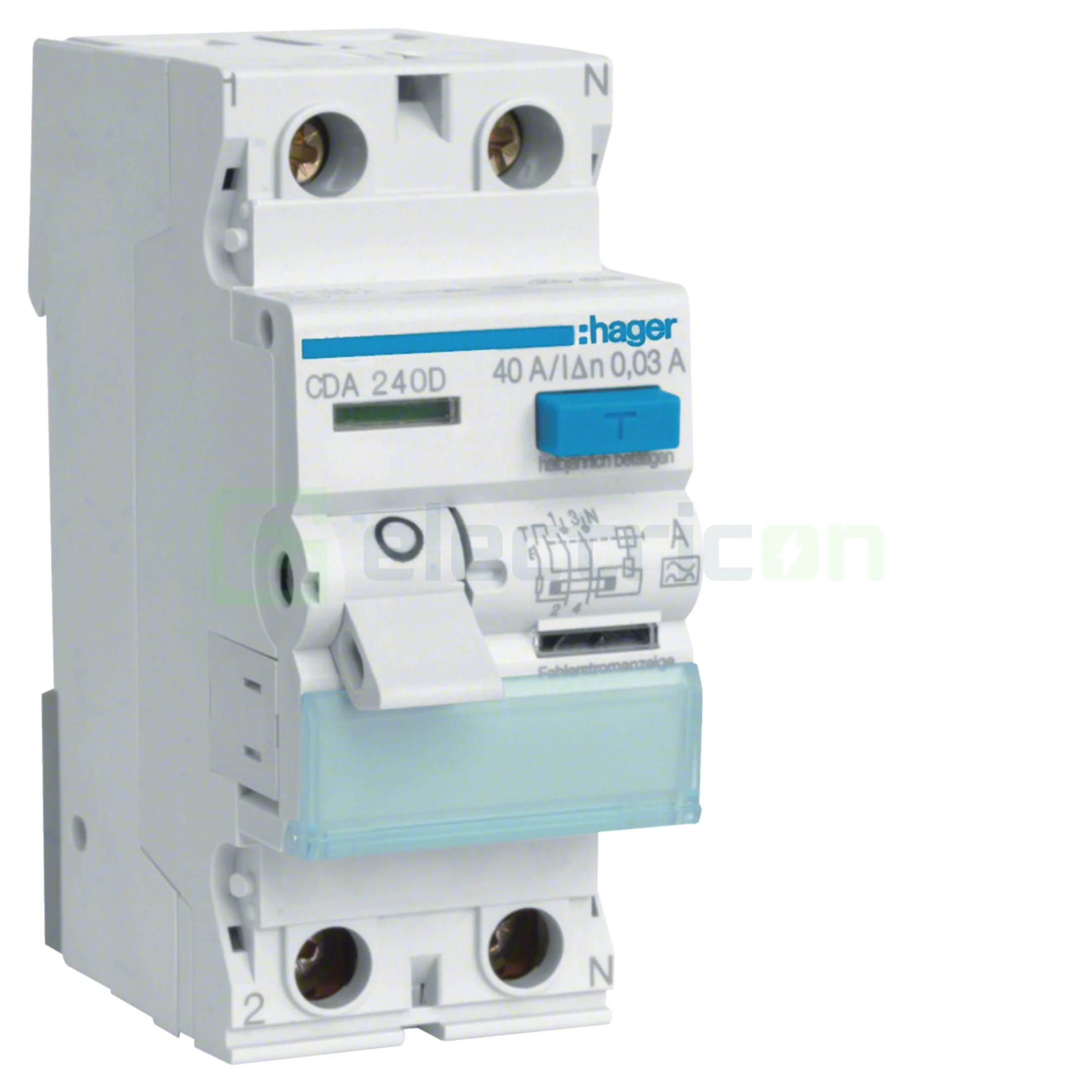 RCCB – întrerupătoare diferențiale - Disjunctor diferential 40A/30mA Hager - CDA240D