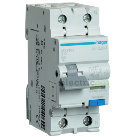RCBO – siguranțe cu protecție diferențială - Siguranta RCBO 10A/30mA Schrack - AD910J