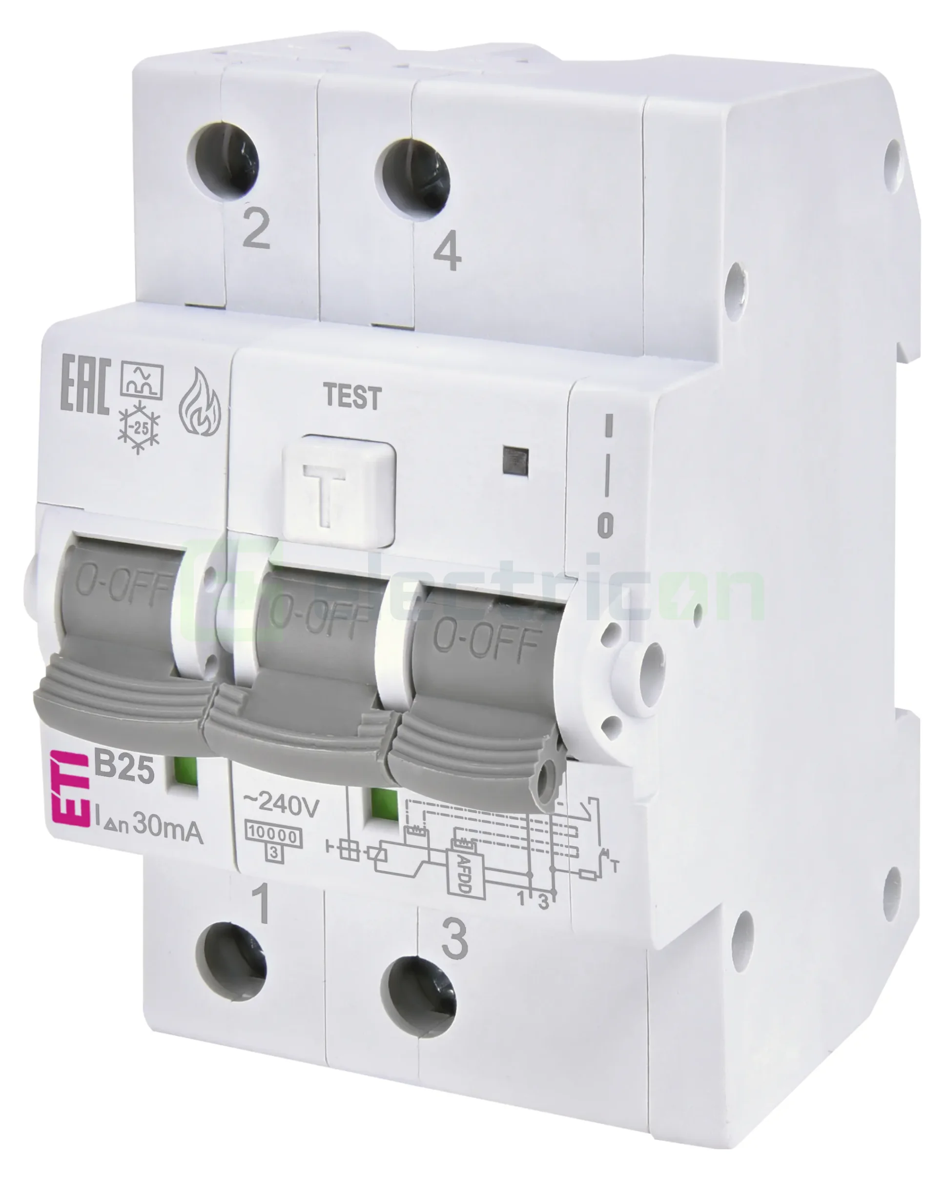 AFDD – detectoare arc electric - Siguranta RCBO 25A/30mA ETI - 002173816