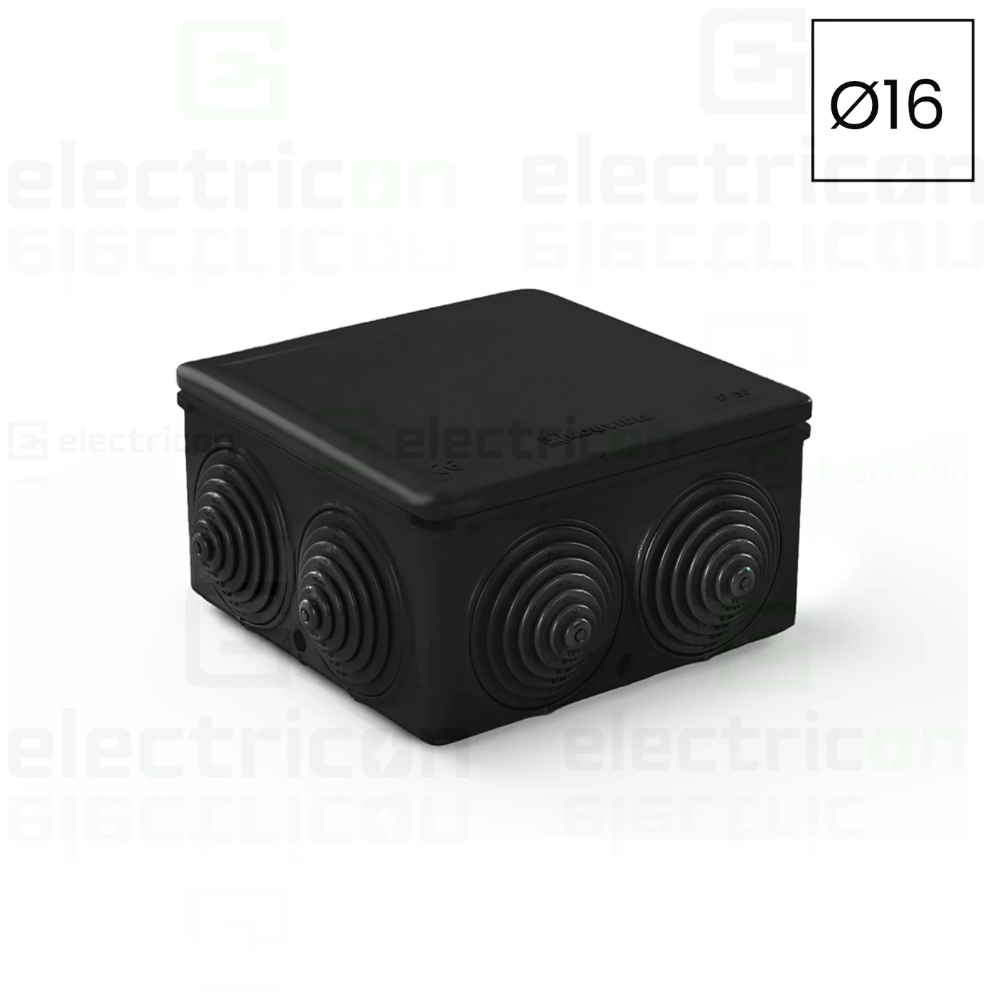 Cutii de jonctiune - Cutie de jonctiune  cu montaj aparent, cu garnituri de etansare, negru, Kouvidis, Durosol Plus ISR