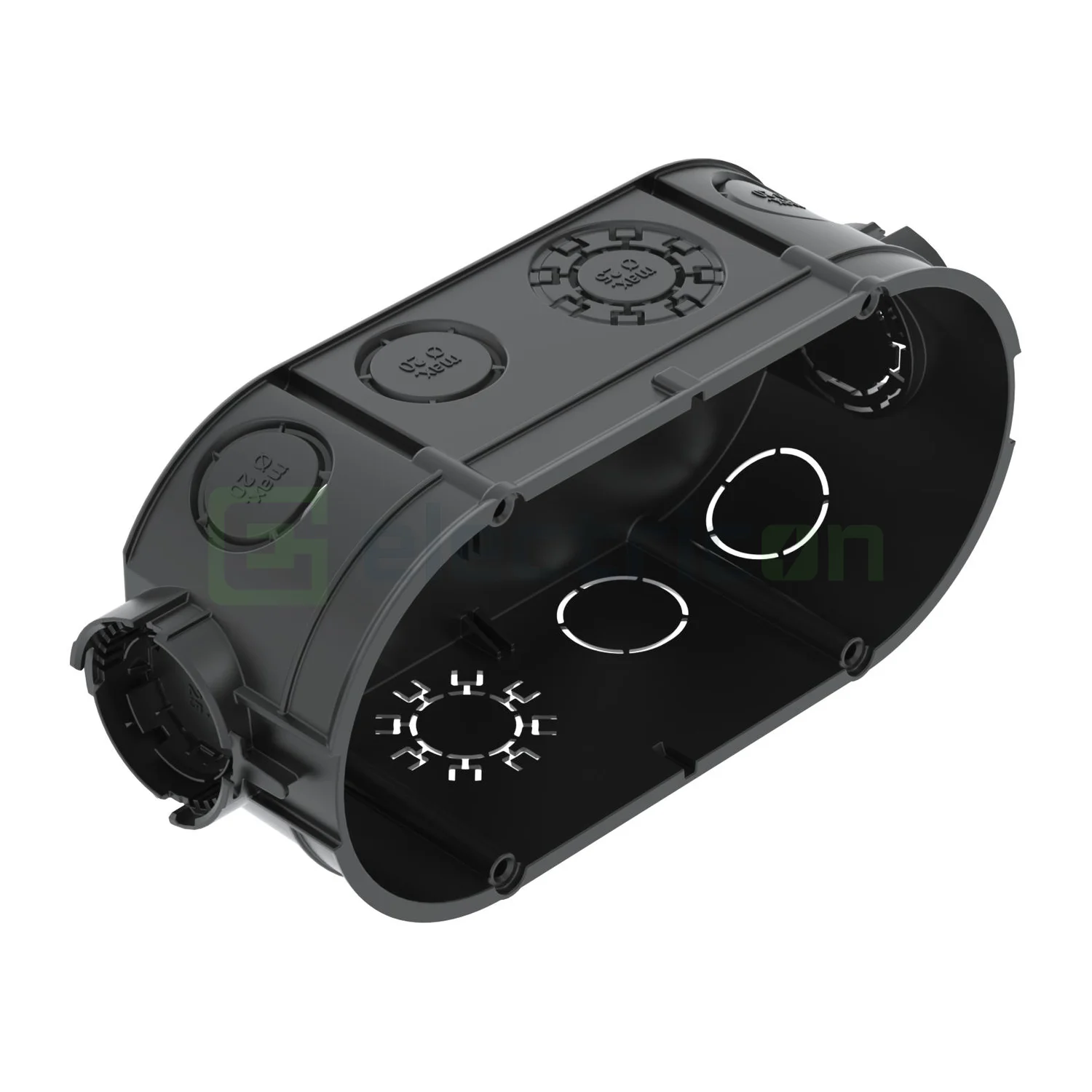 Doze electrice aparataj - Doză aparataj dublă, sub tencuială,UG 46-DV,  2xØ60 mm,  pentru țevi 20/25 mm, OBO Bettermann 2003722