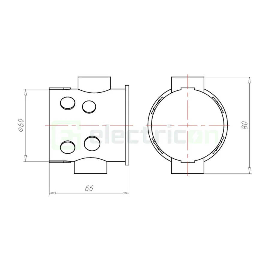 Doză aparataj, Ø60 mm, ECON 15, cu șuruburi, Kaiser, 1556-21 [3]