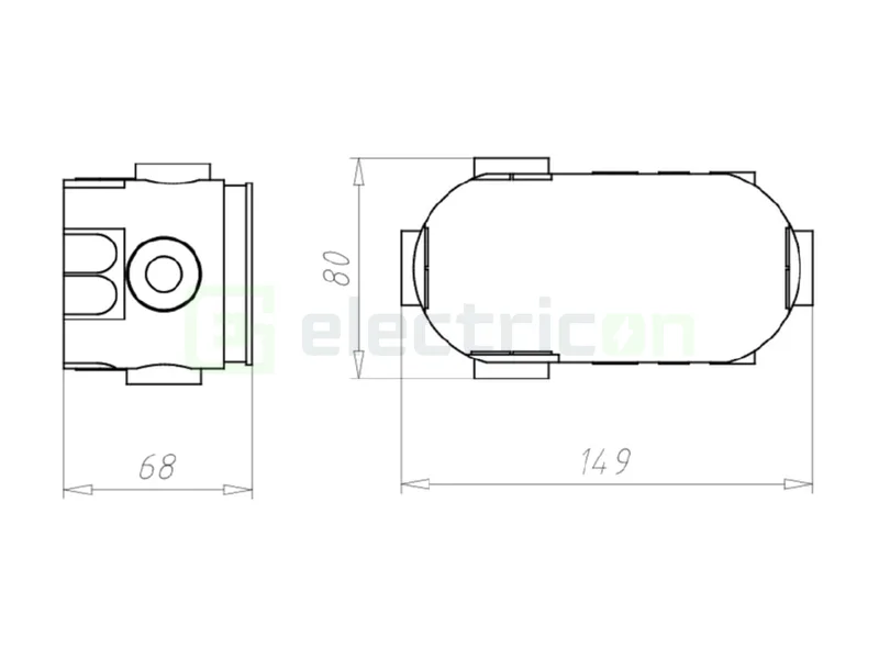Doză aparataj, Ø60 mm, etanșă, cu buzunar, ECON, Kaiser, 1068-21 [1]