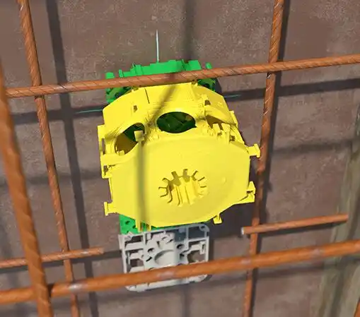 Doza aparataj pentru beton, etans, adancime 59 mm, verde - galben, Kaiser, 1255-01 [5]