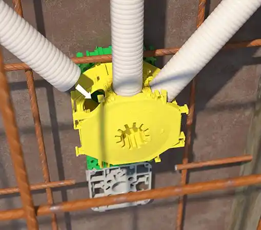 Doza aparataj pentru beton, etans, adancime 59 mm, verde - galben, Kaiser, 1255-01 [6]