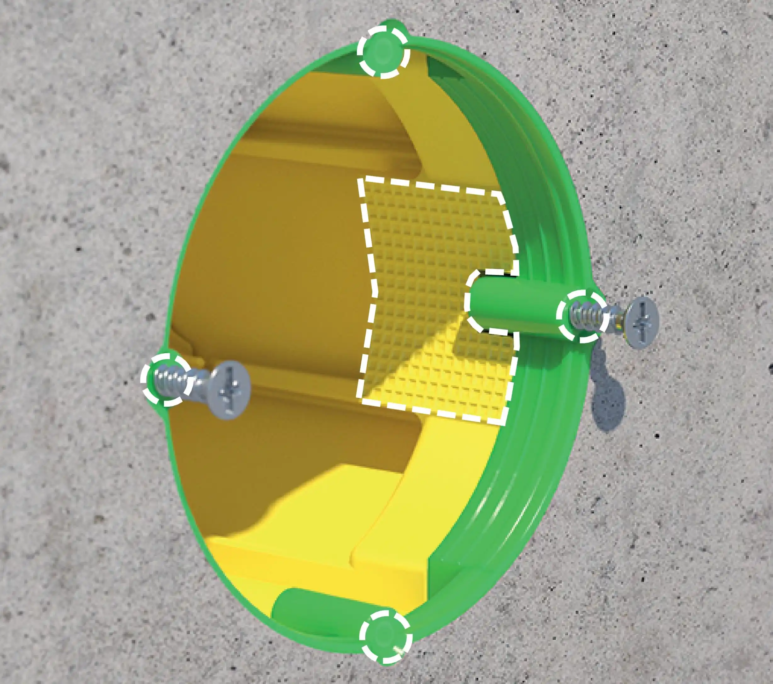 Doza aparataj pentru beton, etans, adancime 59 mm, verde - galben, Kaiser, 1255-01 [7]