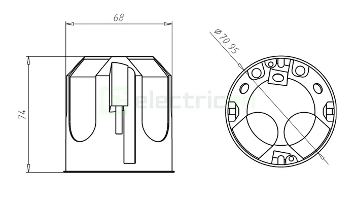 Doza date comunicații rețea Kaiser, rigips, Ø68 mm, etanșă, halogen-free, 9280-78 [1]