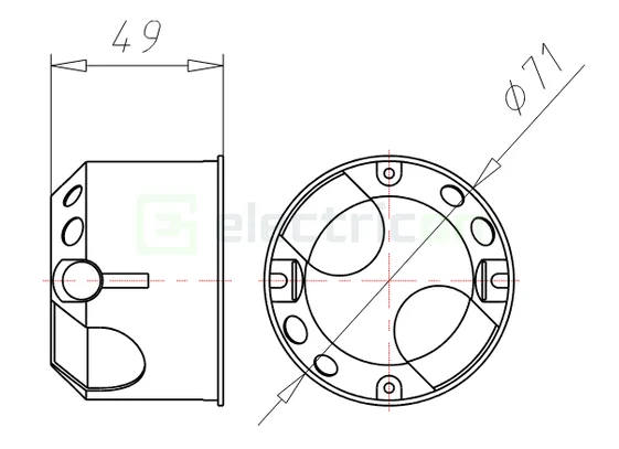 Doza simplă Kaiser O-range ECON 63, Ø68 mm, etanșă, fără halogeni, 9263-78 [1]