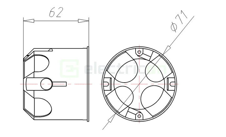 Doza simplă Kaiser O-range ECON, Ø68 mm, alb RAL 7035, etanșă, 9266-77 [1]