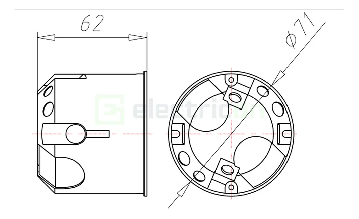 Doza simplă Kaiser O-range ECON 64, Ø68 mm, rigips [1]