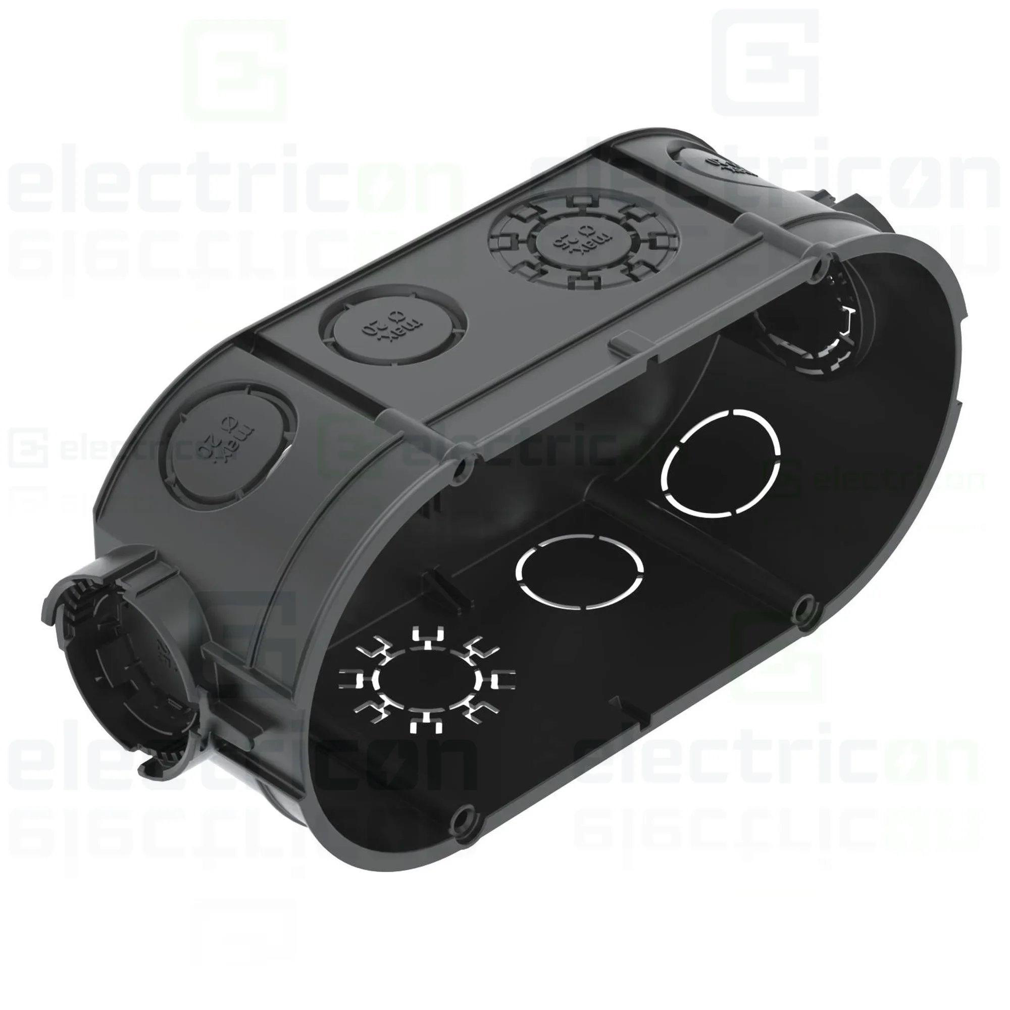 Doze electrice & cutii de joncțiune - Doză aparataj dublă, sub tencuială,UG 46-DV,  2xØ60 mm,  pentru țevi 20/25 mm, OBO Bettermann 2003722