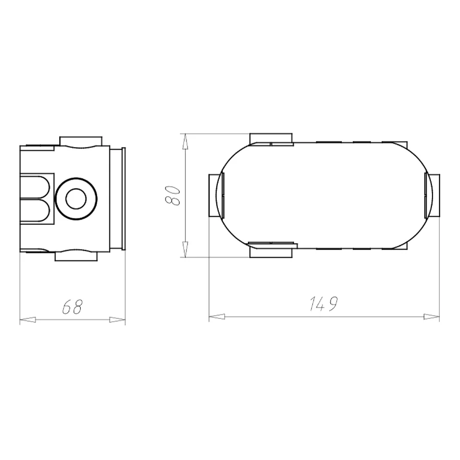 Doză aparataj, Ø60 mm, etanșă, cu buzunar, ECON, Kaiser, 1068-21 [6]