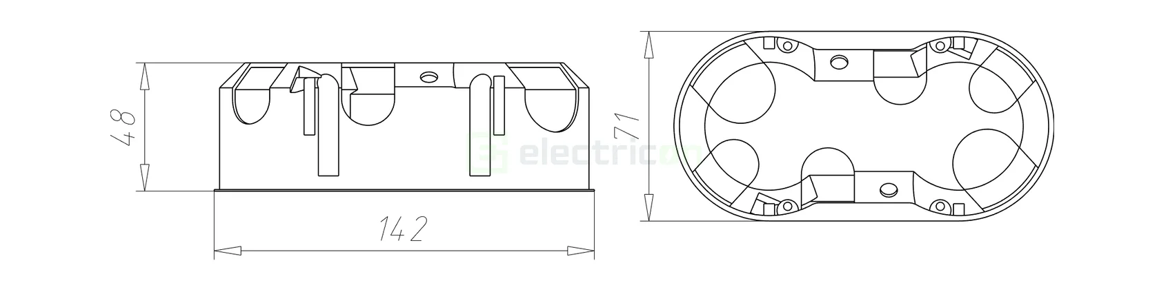 Doza dublă rigips Kaiser O-range ECON 2, Ø2×68 mm, etanșă, halogan-free, 9252-78 [1]