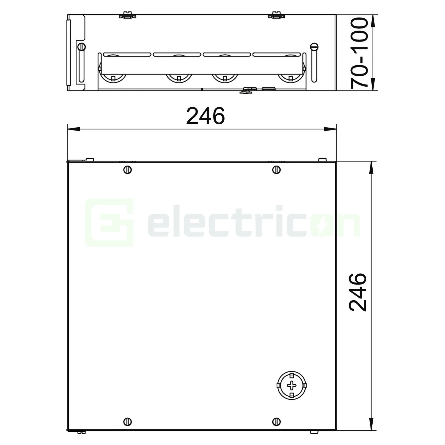 Doza sub pardoseală OBO 7427432, GES9, metalică, șapă [1]