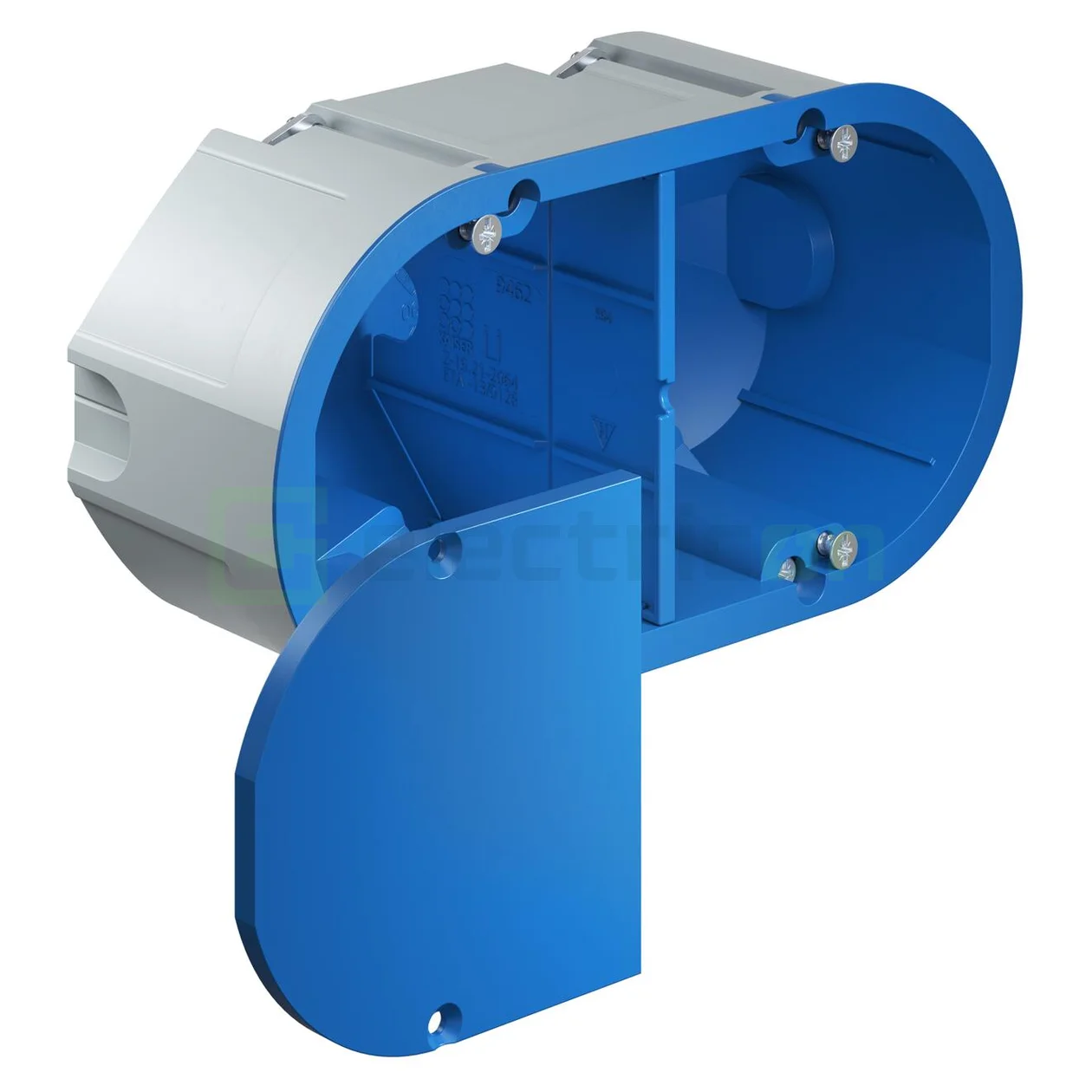 Doza dublă fonoabsorbantă electronice Kaiser, Ø2×74 mm, izolare 78 dB, gri-albastru, 9069-94