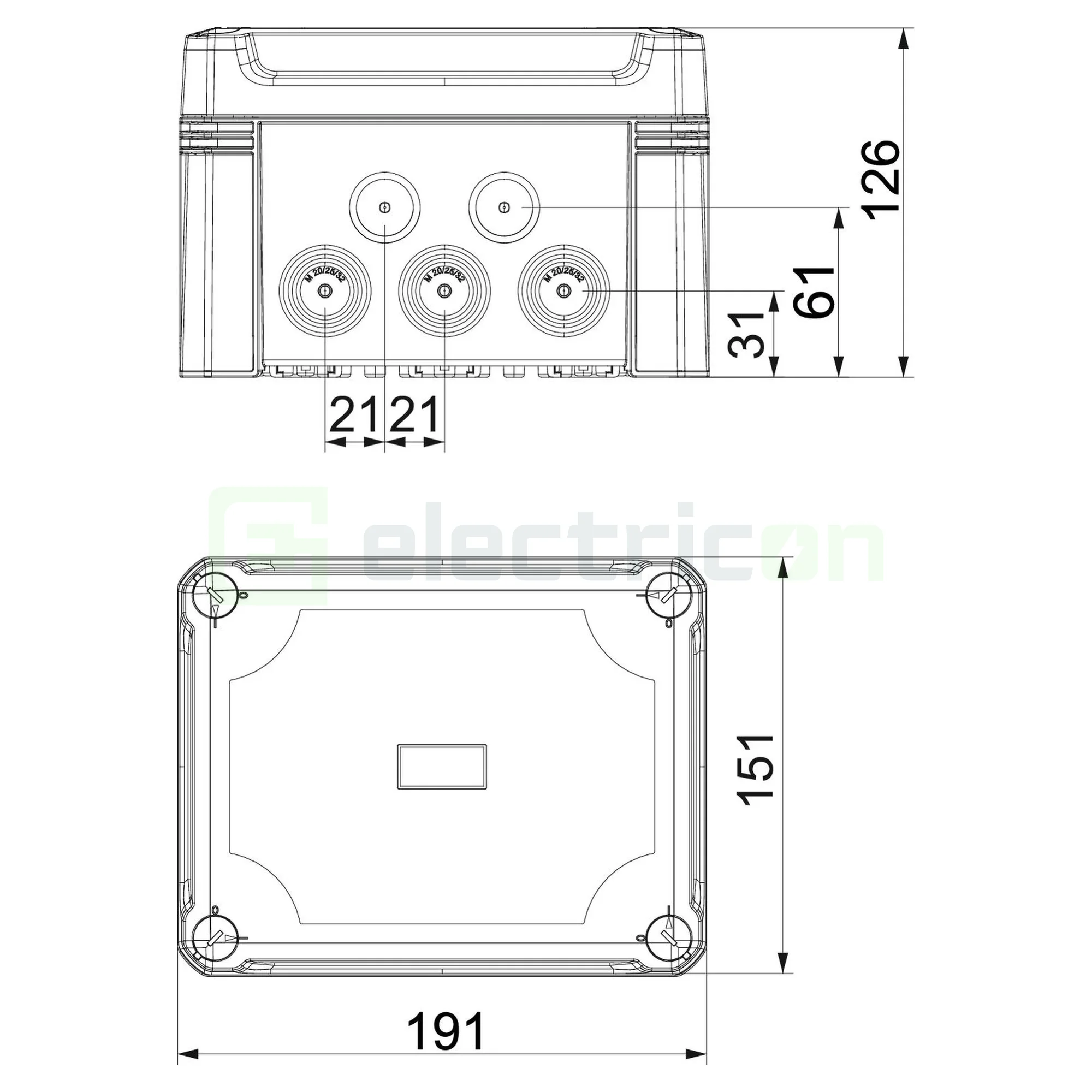 Doze de derivație X10 T LGR cu banda de borne 177x137x100, OBO Bettermann, 2005 206, OBO Bettermann, 2005206 [1]